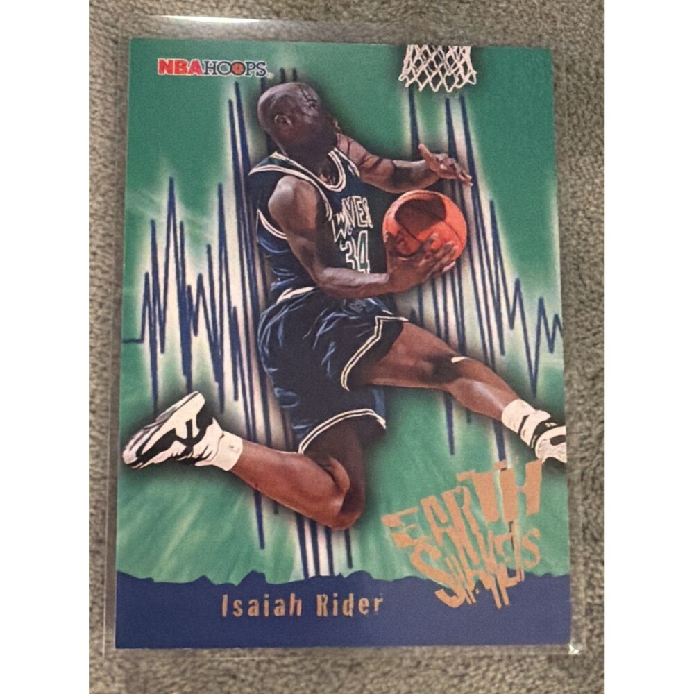 1995-96 NBA Hoops - Earth Shakers Isaiah Rider #364